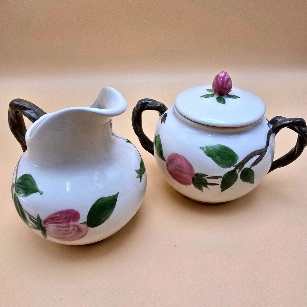 Franciscan Desert Rose Cream and Sugar Set Vintage Made in England Earthenware
